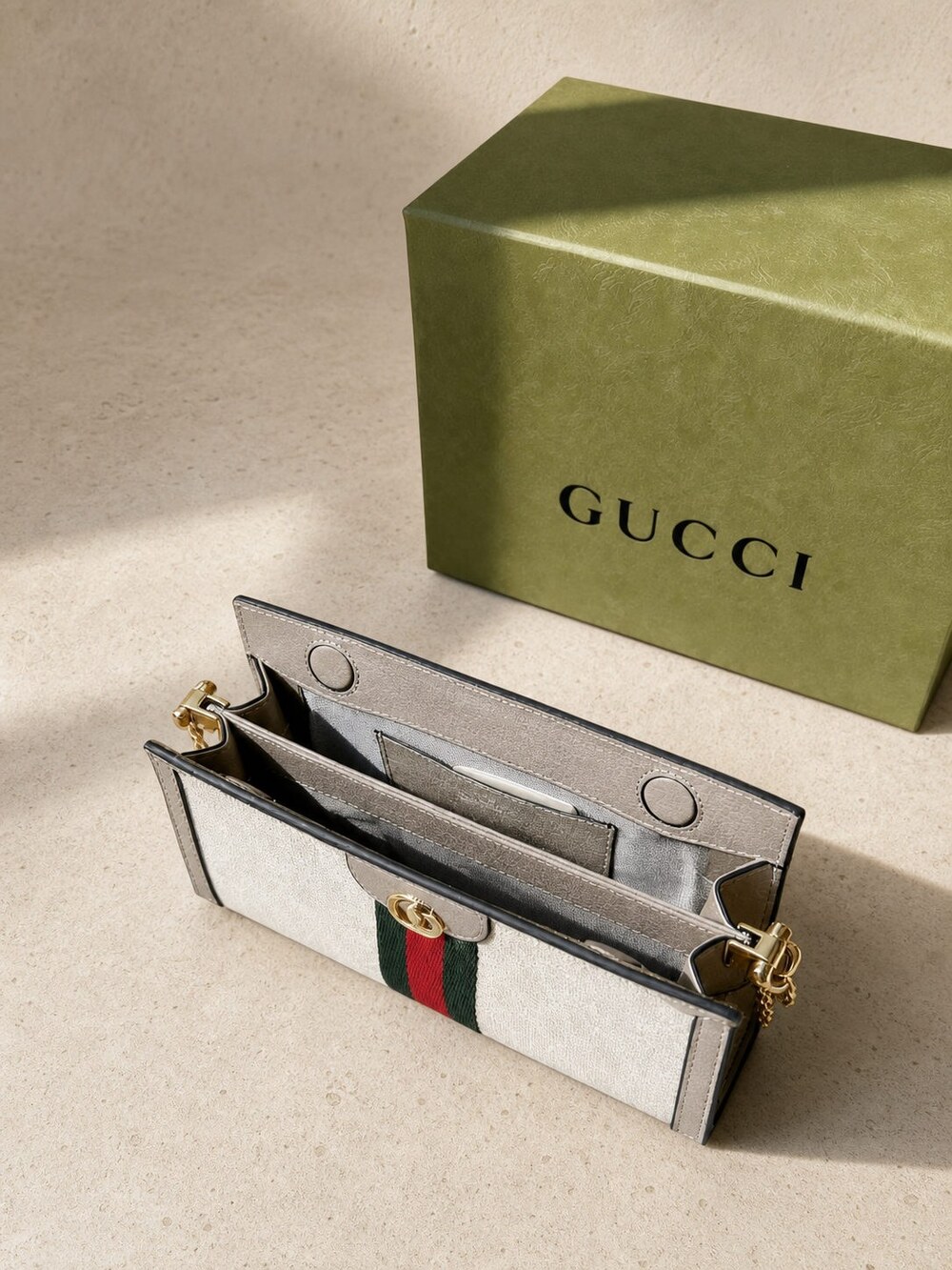Gucci Ophidia Small Purse with Gold Double G and Light Beige Trim - Picture 3 of 5